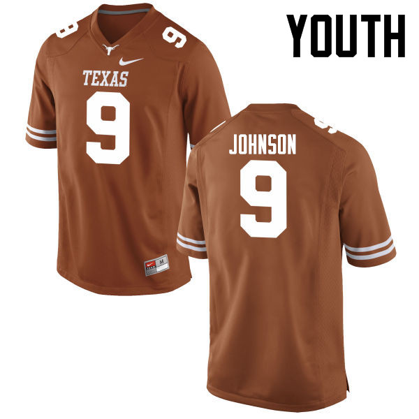 Youth #9 Collin Johnson Texas Longhorns College Football Jerseys-Tex Orange